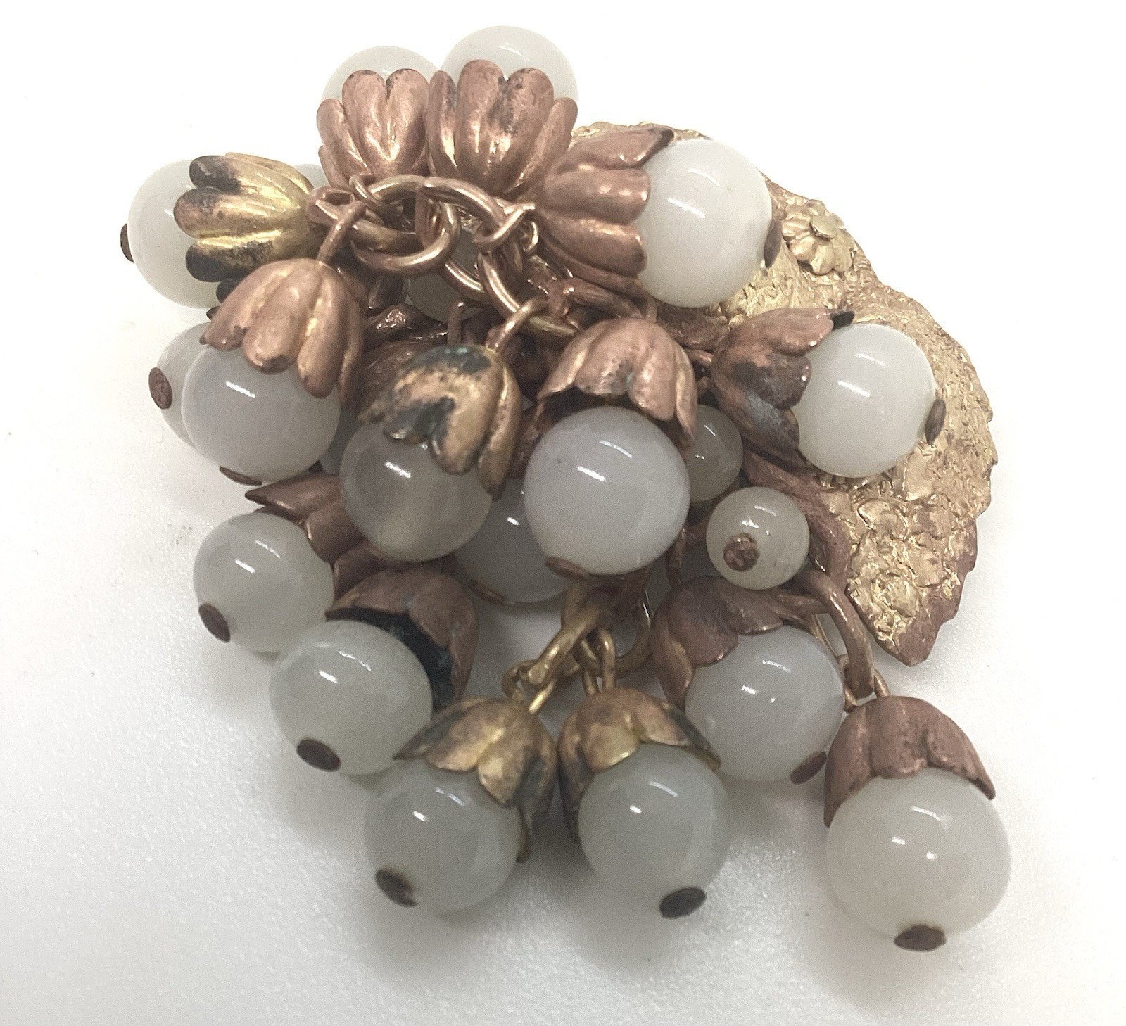 Miriam Haskell Early Handmade Gripiox Drop Dangle 2 Inch Brooch