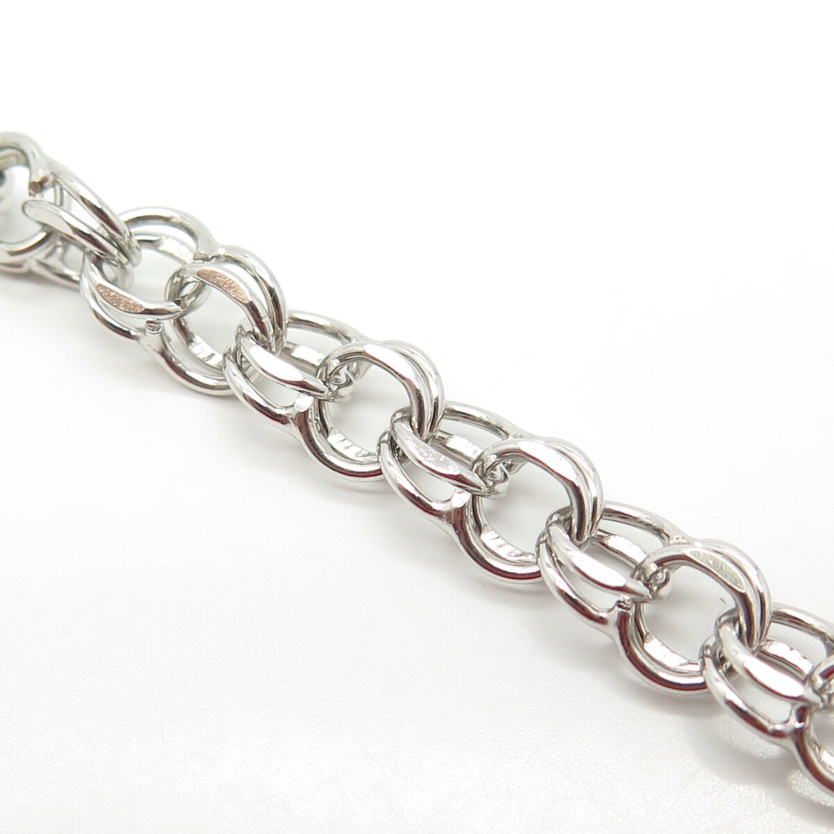 925 Sterling Silver Vintage BEAU Double Rope Link Bracelet 6.5″
