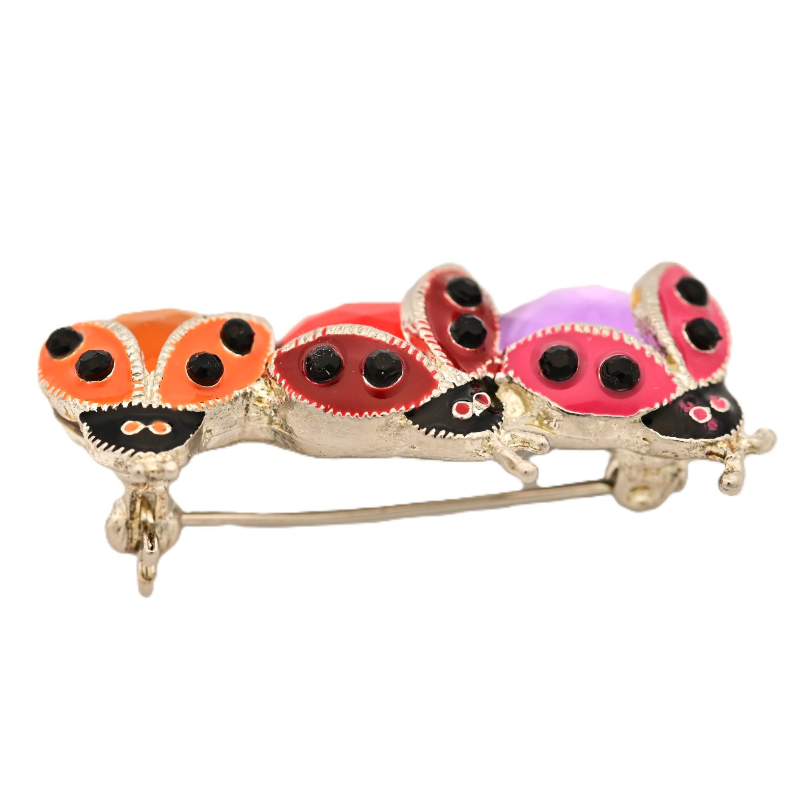 TANYA CREATIONS Original Vintage Rhinestone Enamel Estate Ladybug Brooch Pin