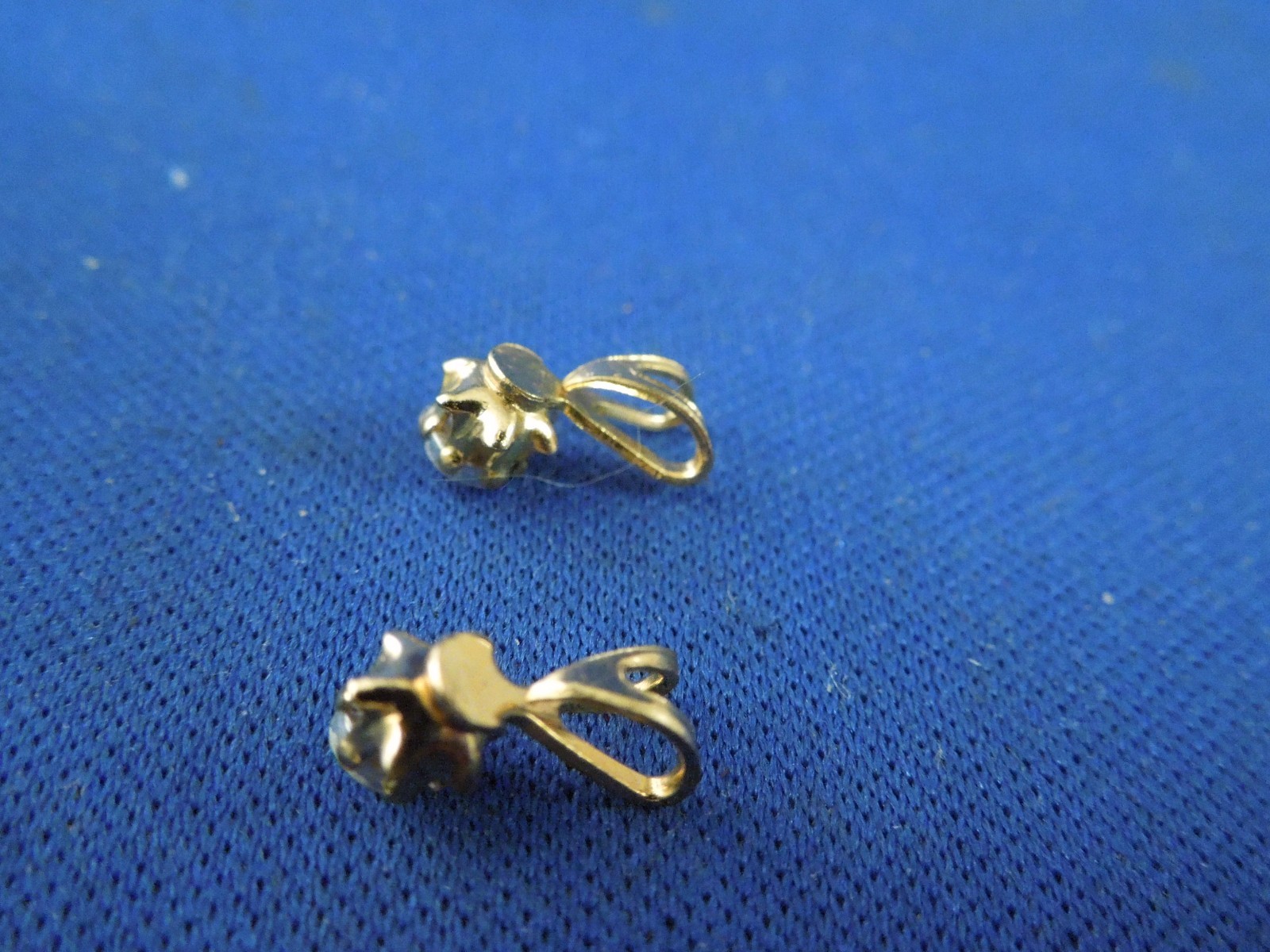 Vintage Lot of 2 White Topaz Pendants Gold Colored Metal Content Unknown