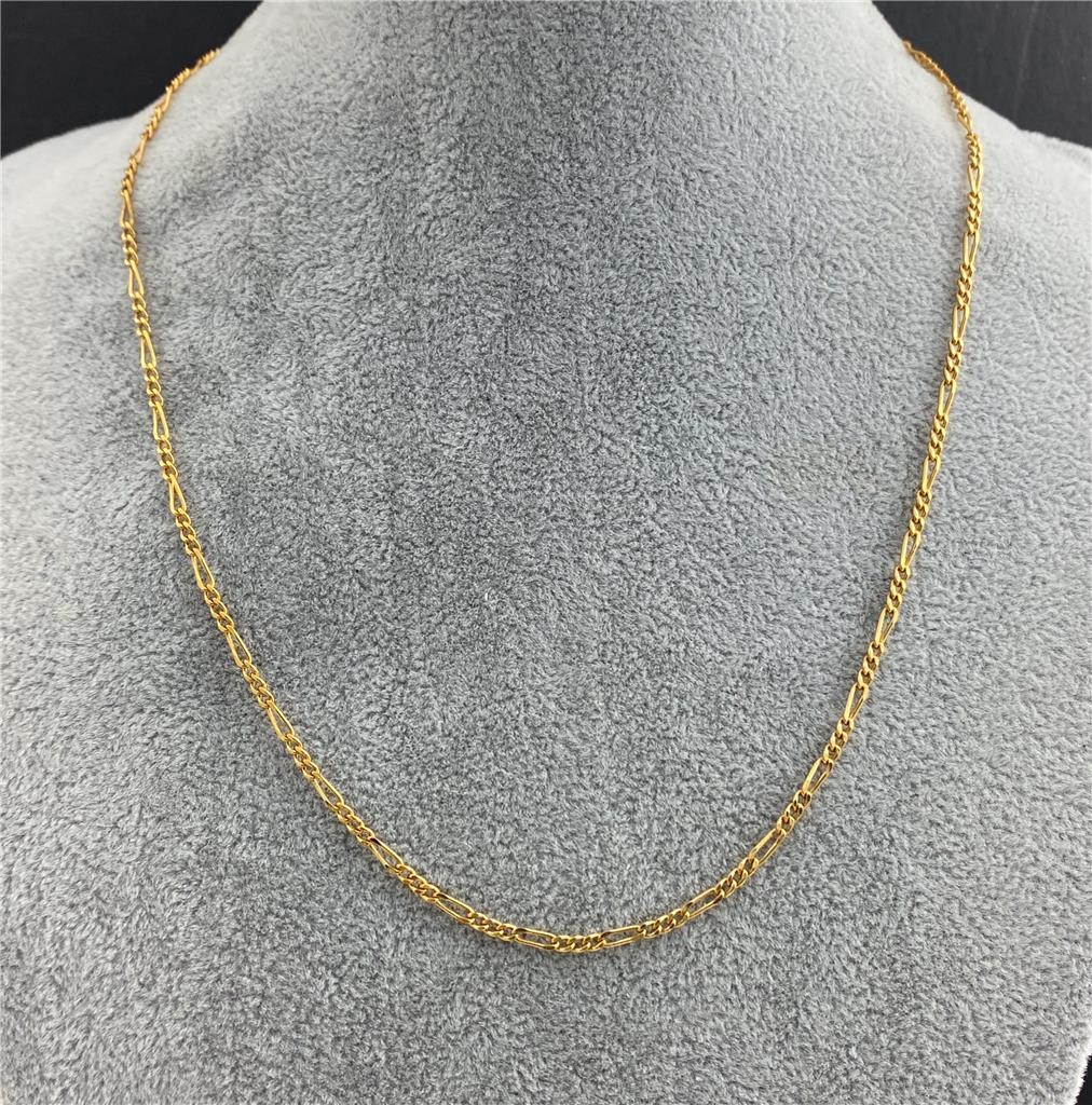 S.LIND 14K G.E. Figaro 2.2MM Chain Necklace 19.5″ long