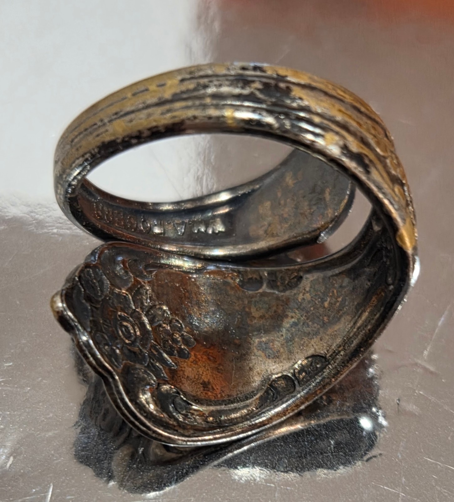 VTG Silver – WM.A. ROGERS ONEIDA Flower Spoon Handle Ring Size 4.25