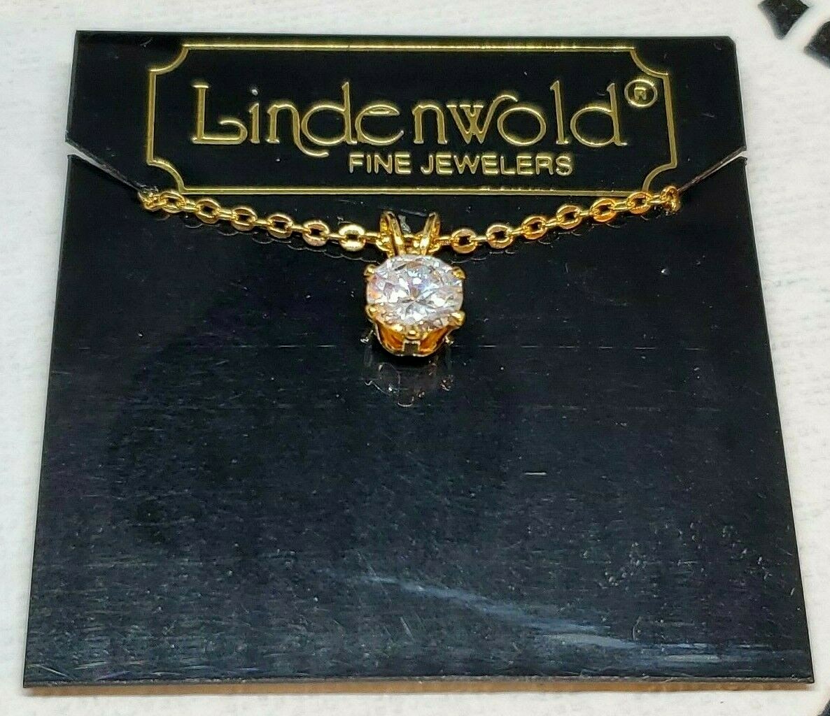 Vintage Lindenworld Fine Jewelers Cubic Zirconia NOS Brand New Necklace 18″