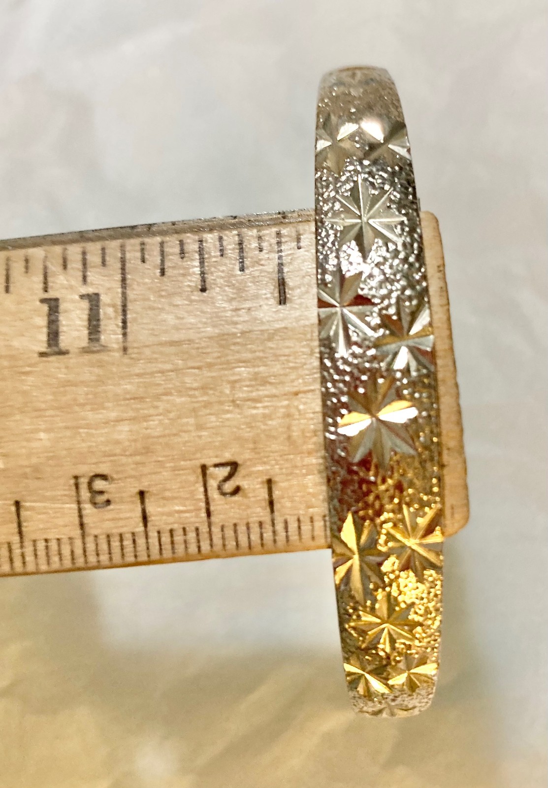 Sterling Silver Starburst Bangle Bracelet Vtg Mid Century Modern Adjustable