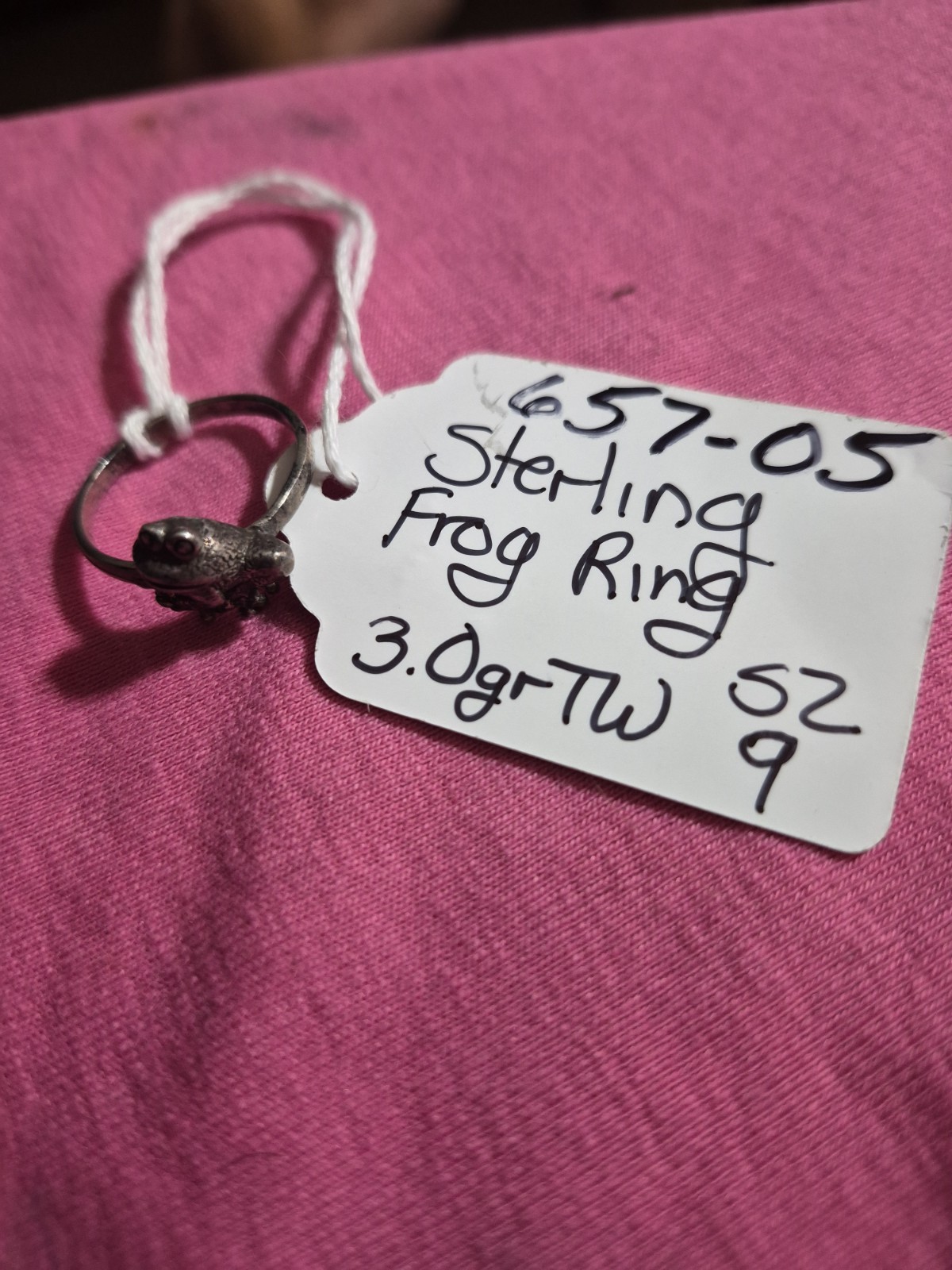 Sterling Silver 925 Animal Frog Ring SZ 9 3.0 TW Vintage Estate Auction Find
