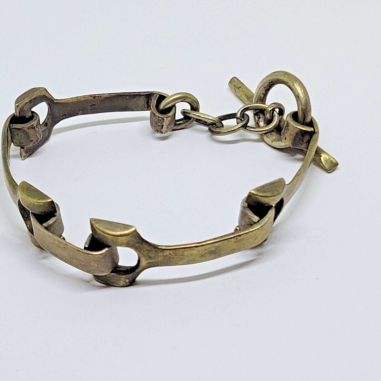 Vintage Hallmarked Horse Bit Equestrian Western Toggle Bracelet ~ 7.5″