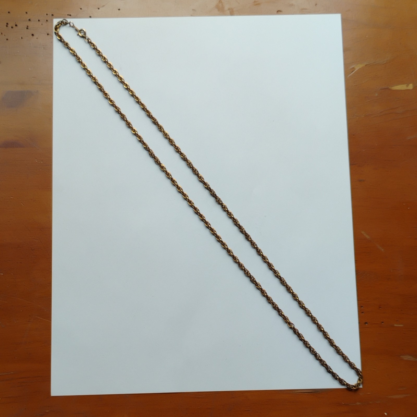 Vintage 1/20 12k Gold Filled GF Rope Chain Necklace 27 In 5mm