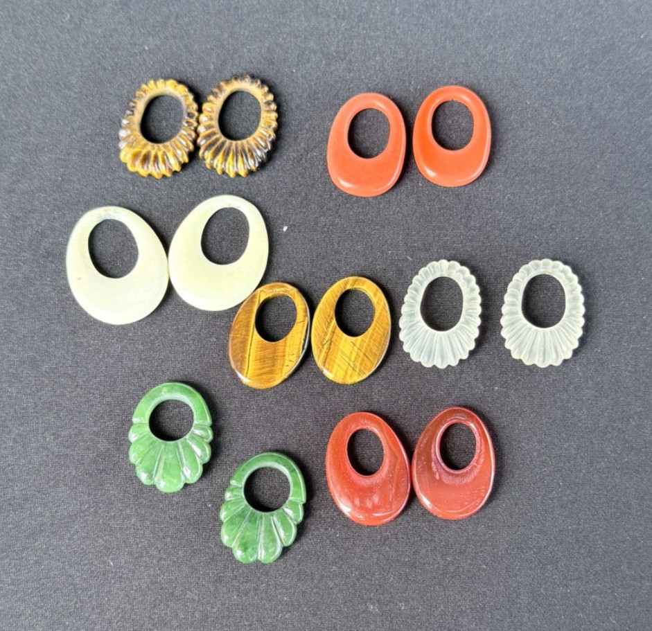 Vintage Lot Door Knocker Interchangeable Gemstone Earrings