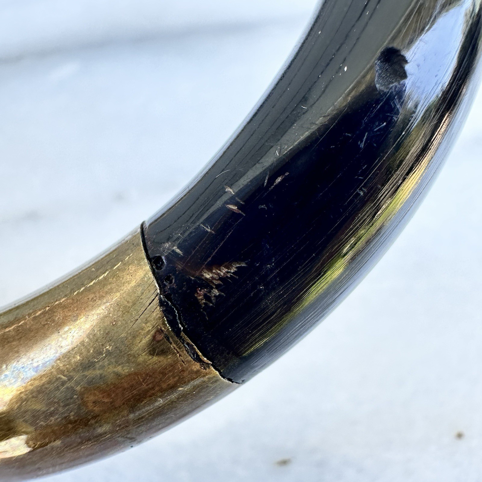 Vintage Black Coral Bangle Bracelet Brass Organic Material Modernist Sculptural