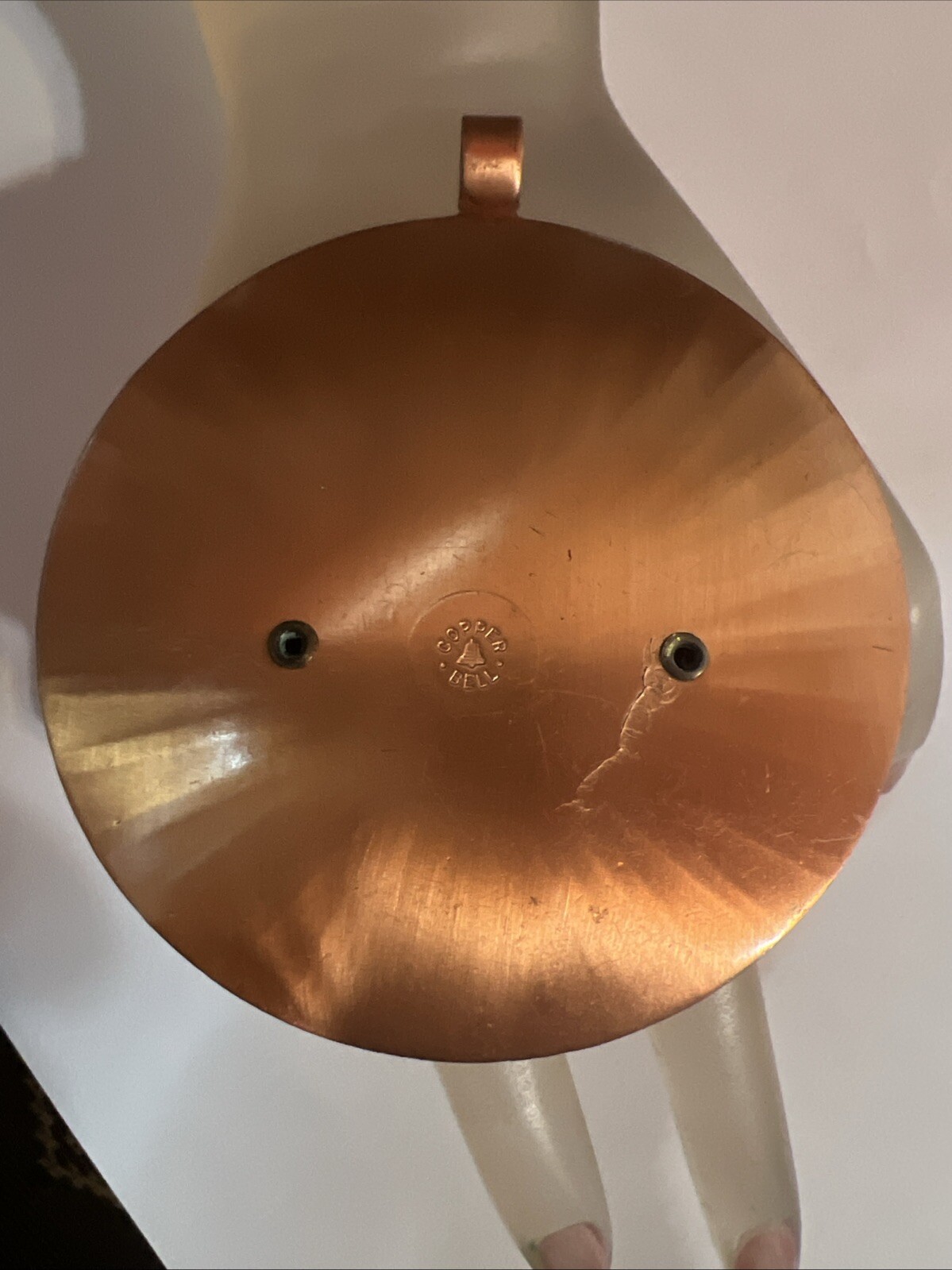 VINTAGE 1950 S MODERNIST COPPER POODLE LARGE PENDANT BELL TRAD ING POST
