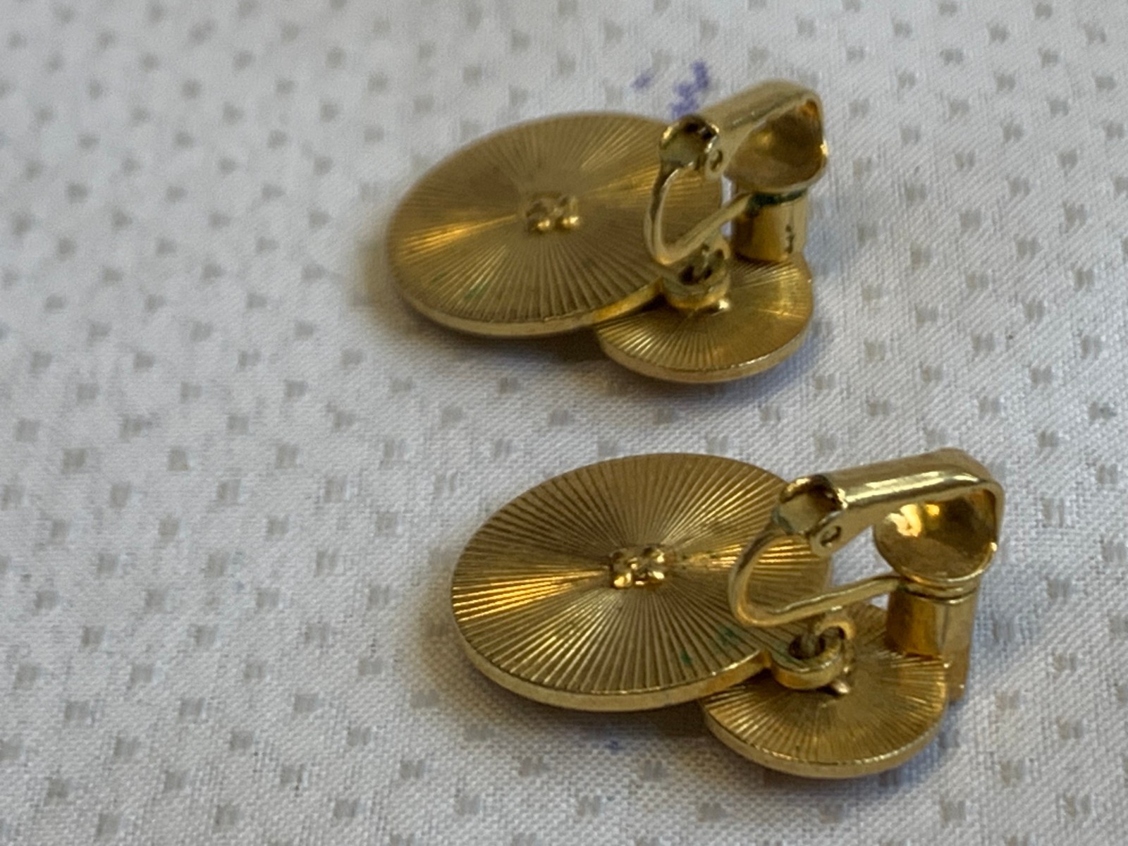 Vtg Clip-On Earring Lot Monet Sarah Coventry Avon Golden Faux Pearl / Gemstones