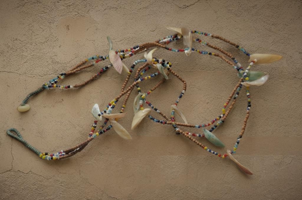 Beautiful Vintage Tribal Bead Cut Shell Bohemian Necklace