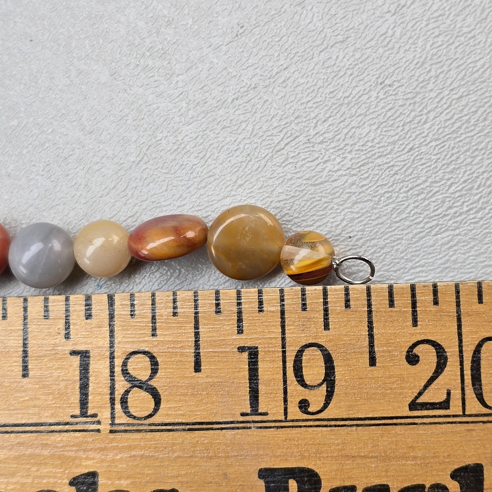 Vintage Bead Necklace Statement Stone Look Agate Style Multicolor 19 Inches
