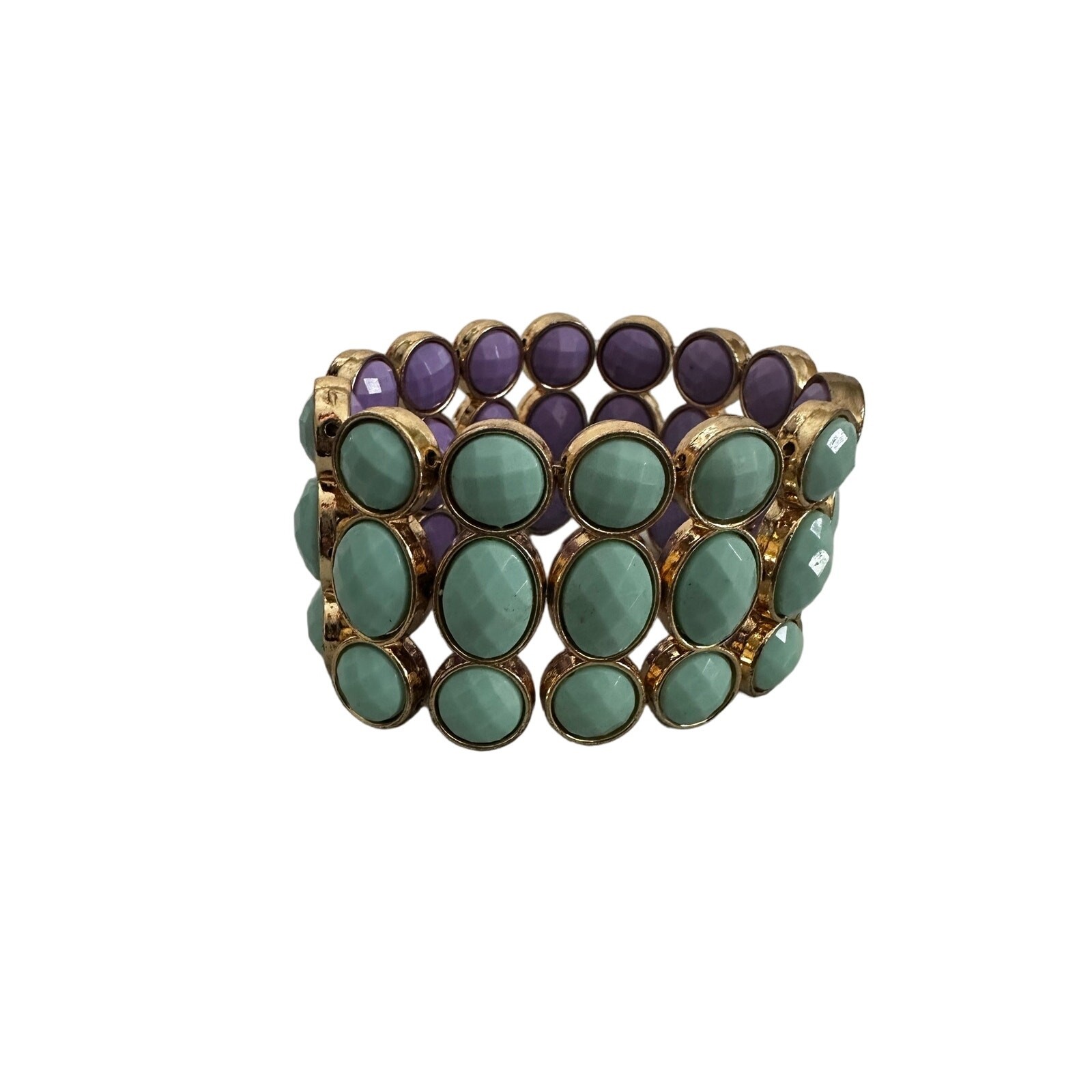 Reversible Purple and Teal Stretch Bracelet