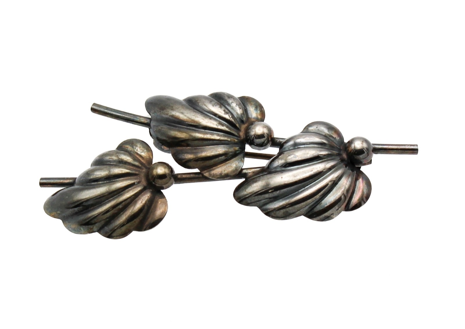 Vintage N E From Sterling Silver 925 Floral Brooch Modernist Denmark Niels Erik