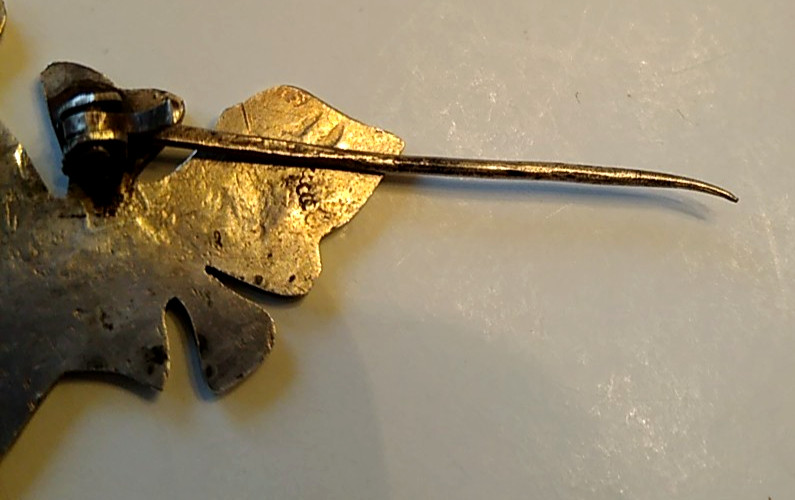 Vintage Taxco Sterling Silver 980 Leaf Brooch Pin Mexico Signed A