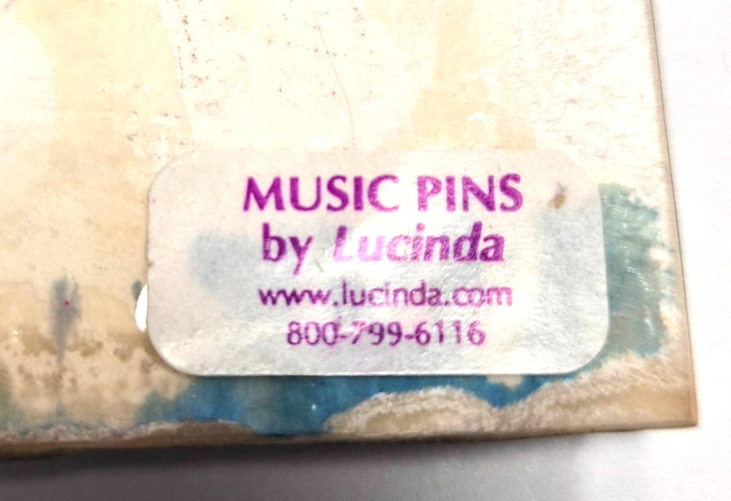 Vintage Music Pins by Lucinda Piano Clef & Blue Eighth Notes Pin / Brooch