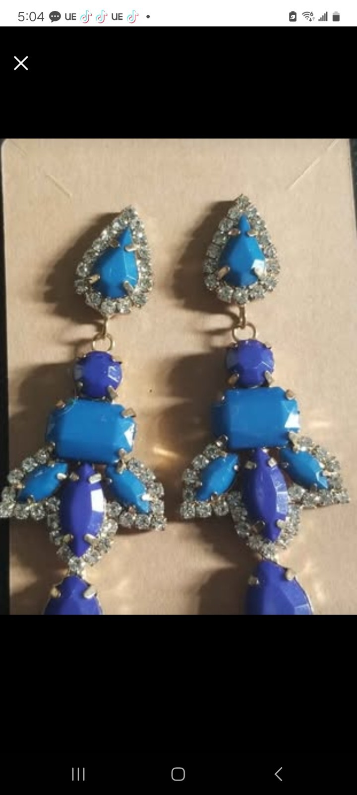 Vintage Blue And Purple Earrings