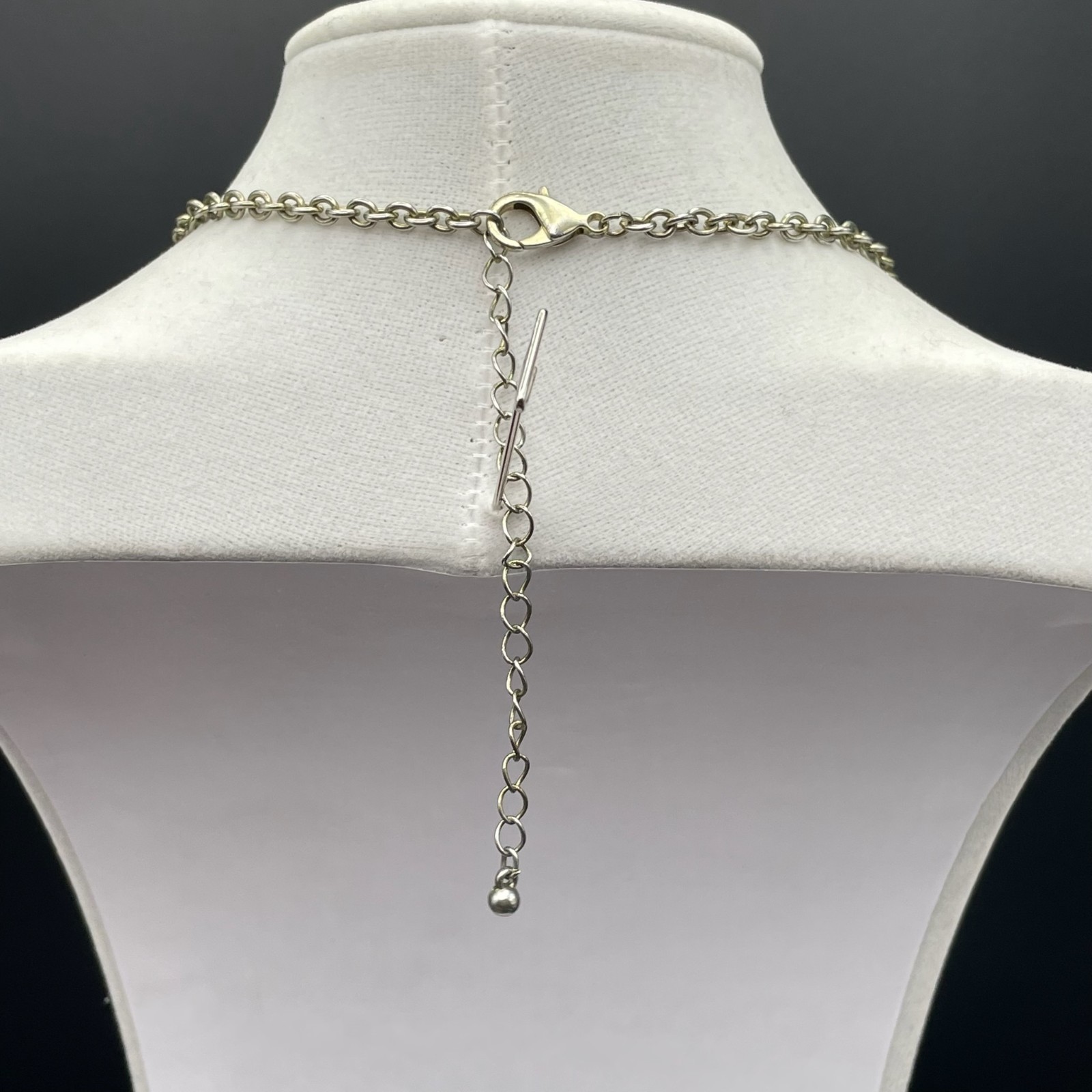 Vintage VTG Multistrand Collar Necklace Peach Seed Beads Brass Chain Aluminum
