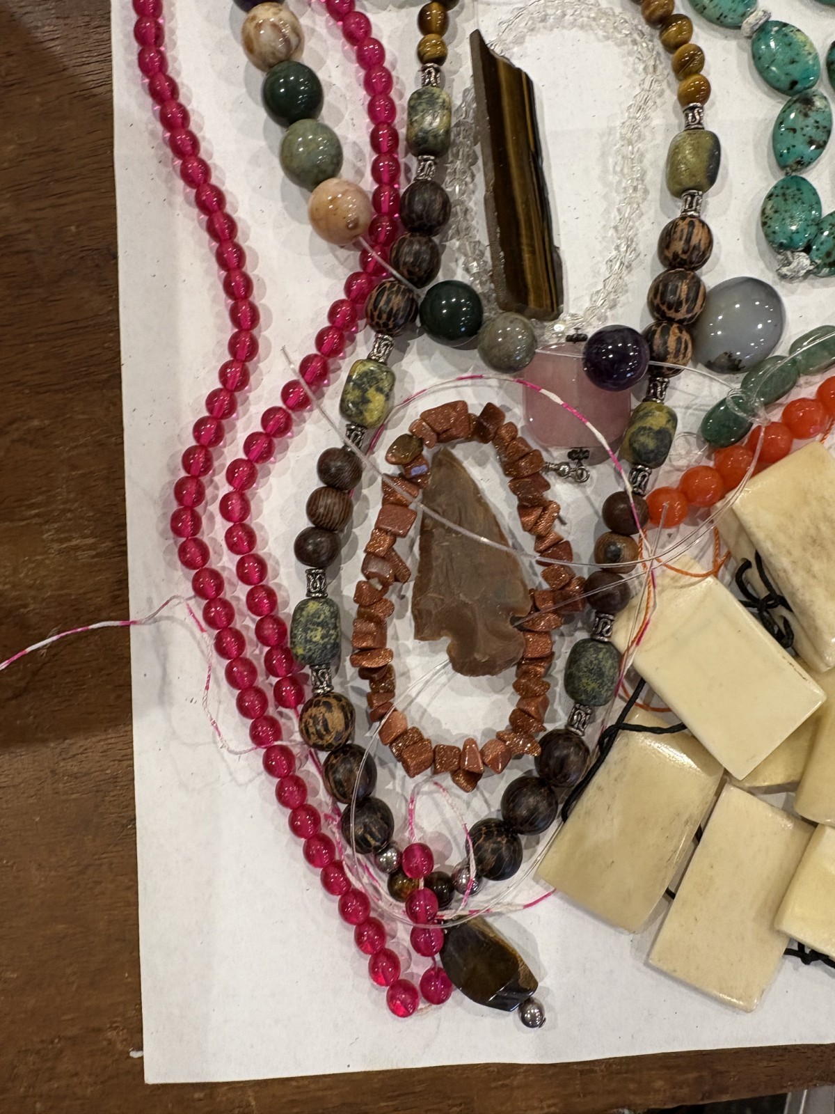 Mixed JEWELRY Lot Gemstones Turquoise Agate Purple Amethyst Bead Craft
