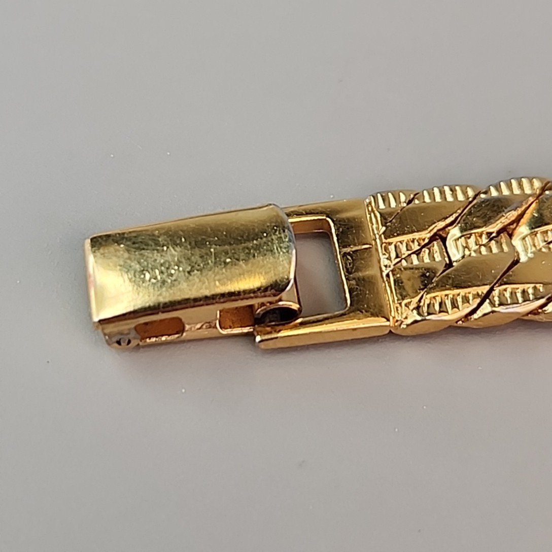 Vintage Napier Chain Bracelet 1cm Gold Tone Herringbone 6.75″