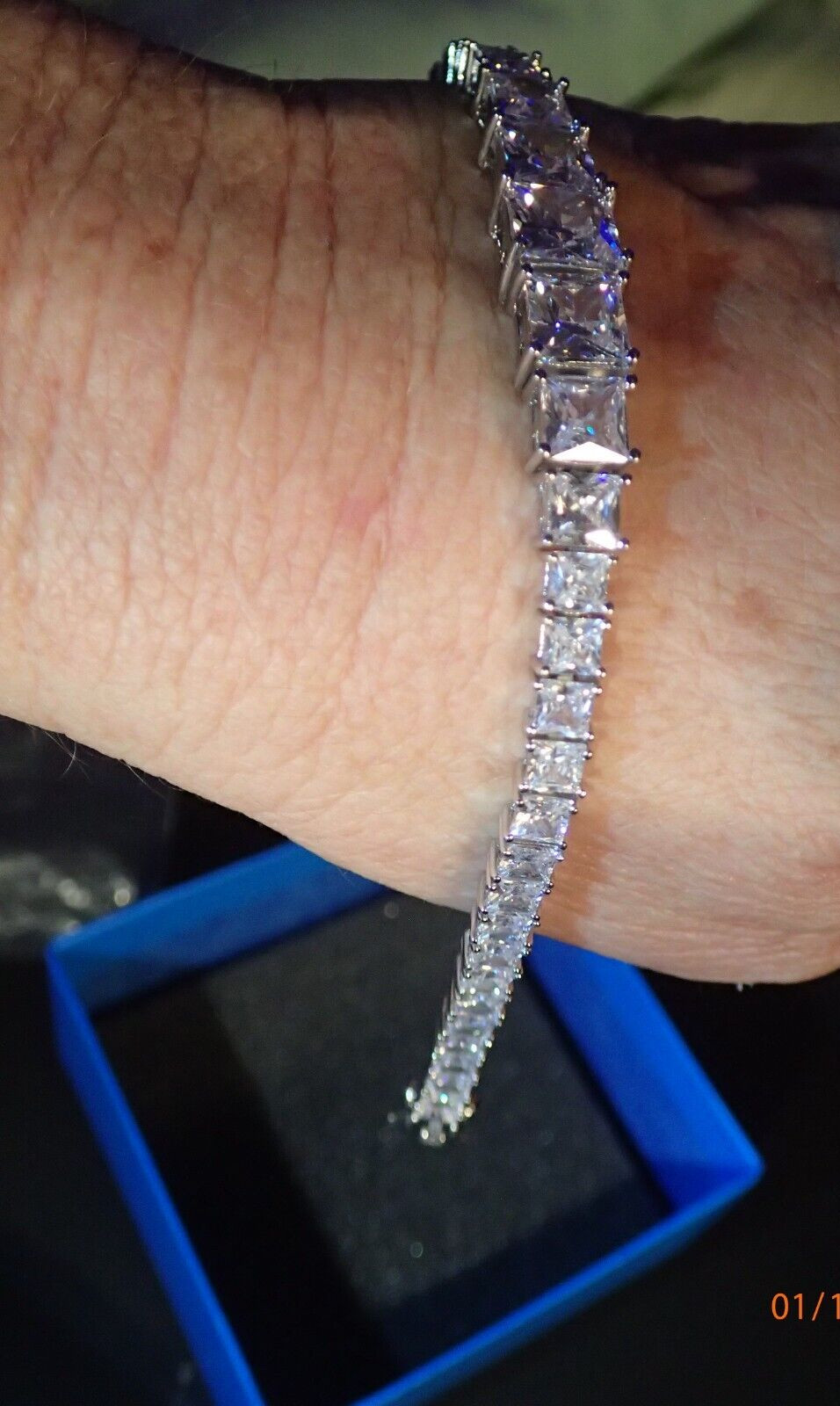 Absolute Sterling Silver Quadrillion Cut Tennis Bracelet HSN
