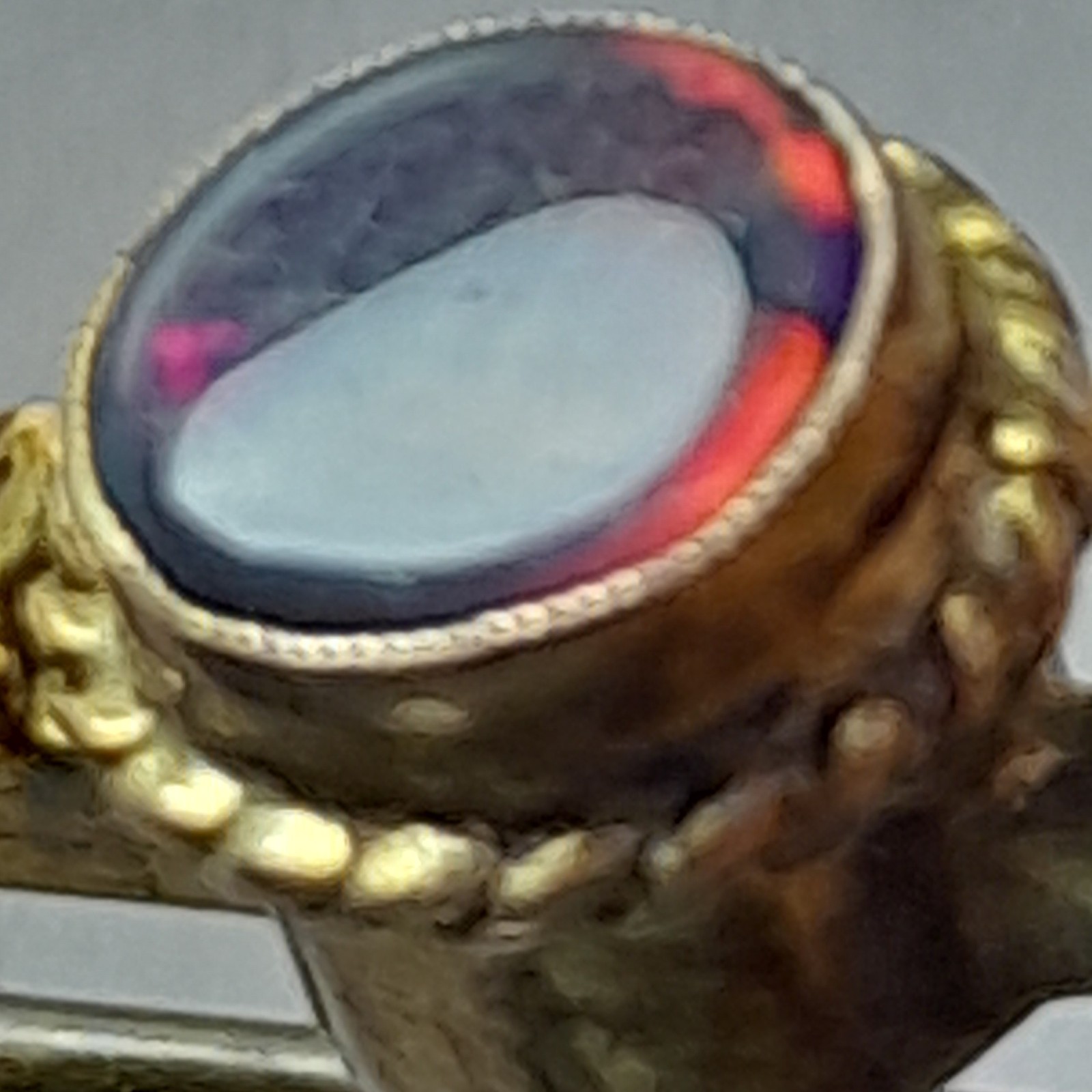 Antique 9ct Gold Black Opal Bar Brooch – Rare Red Fire – Victorian/Edwardian 4.7