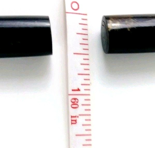 Black Coral Extra Large Vintage Earrings 1 cm Thick x 3 cm Long Hand Polished