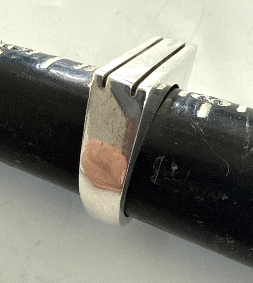 VTG Sterling Silver .925 Made in Mexico Square Top ring, 11.5 grams, size 7.5