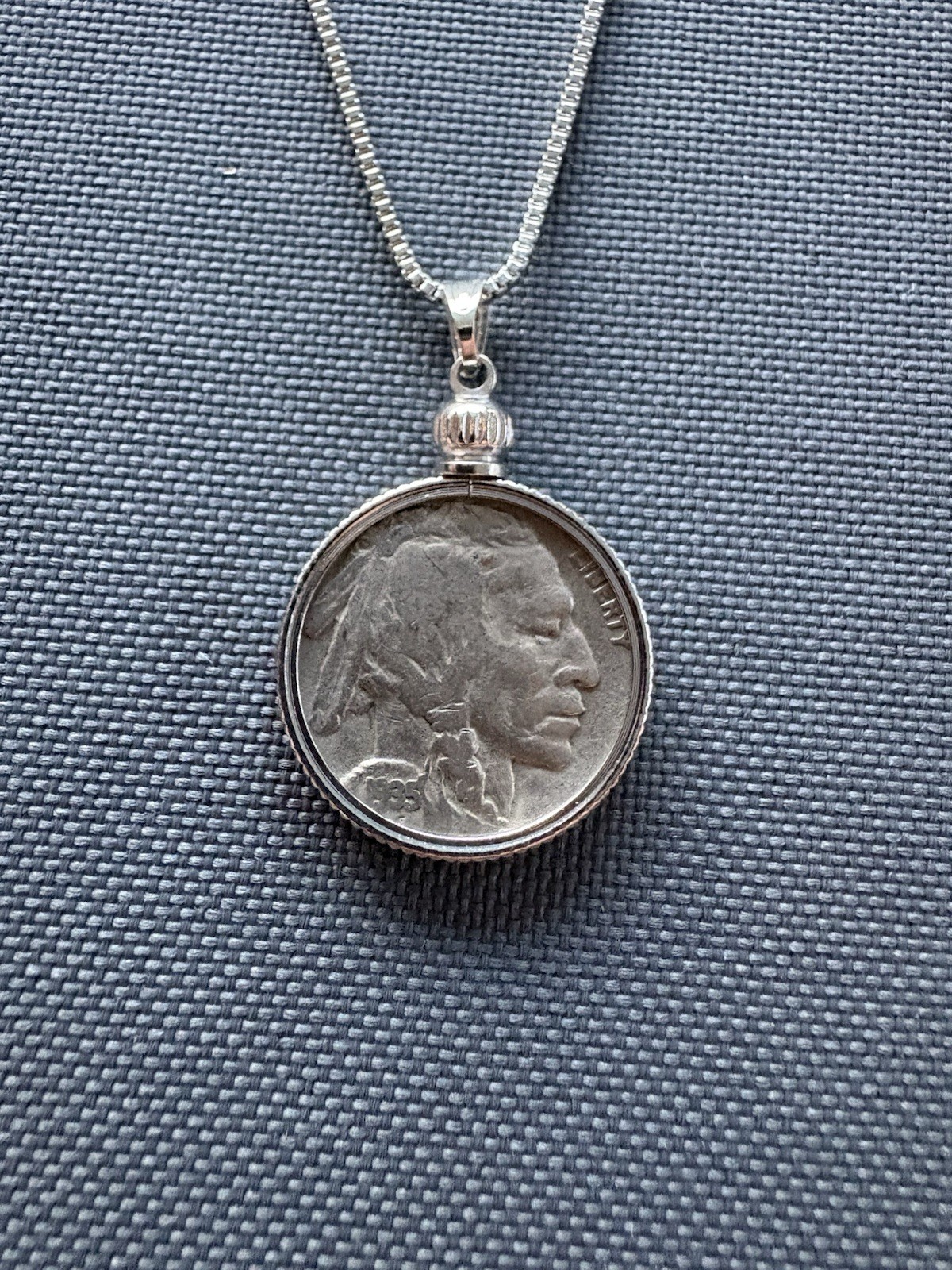 Beautiful Buffalo Nickel Necklace – Authentic Coin – 20in Adjustable Stainless