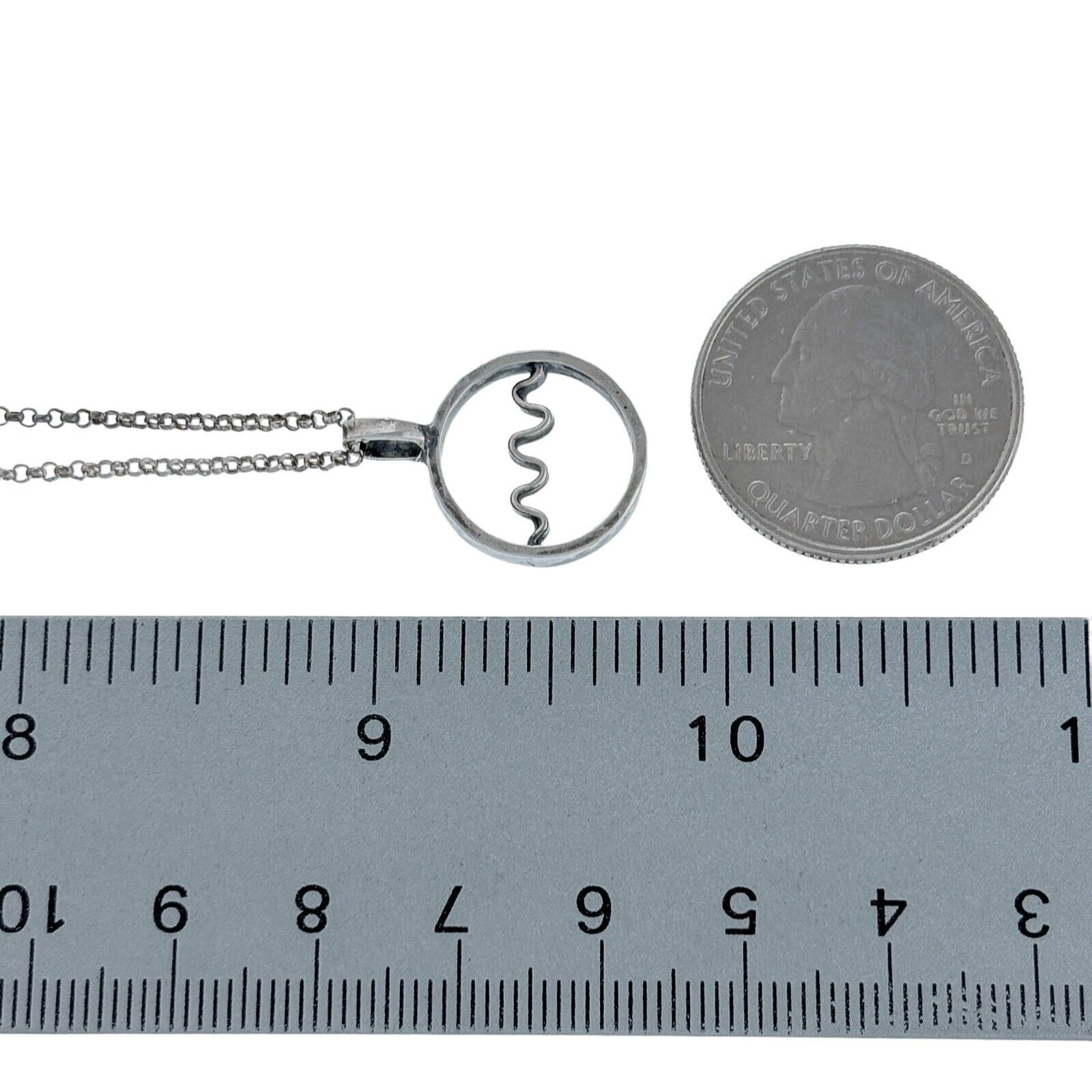 Circle Open Space Wave Pendant ONLY | Sterling Silver 925