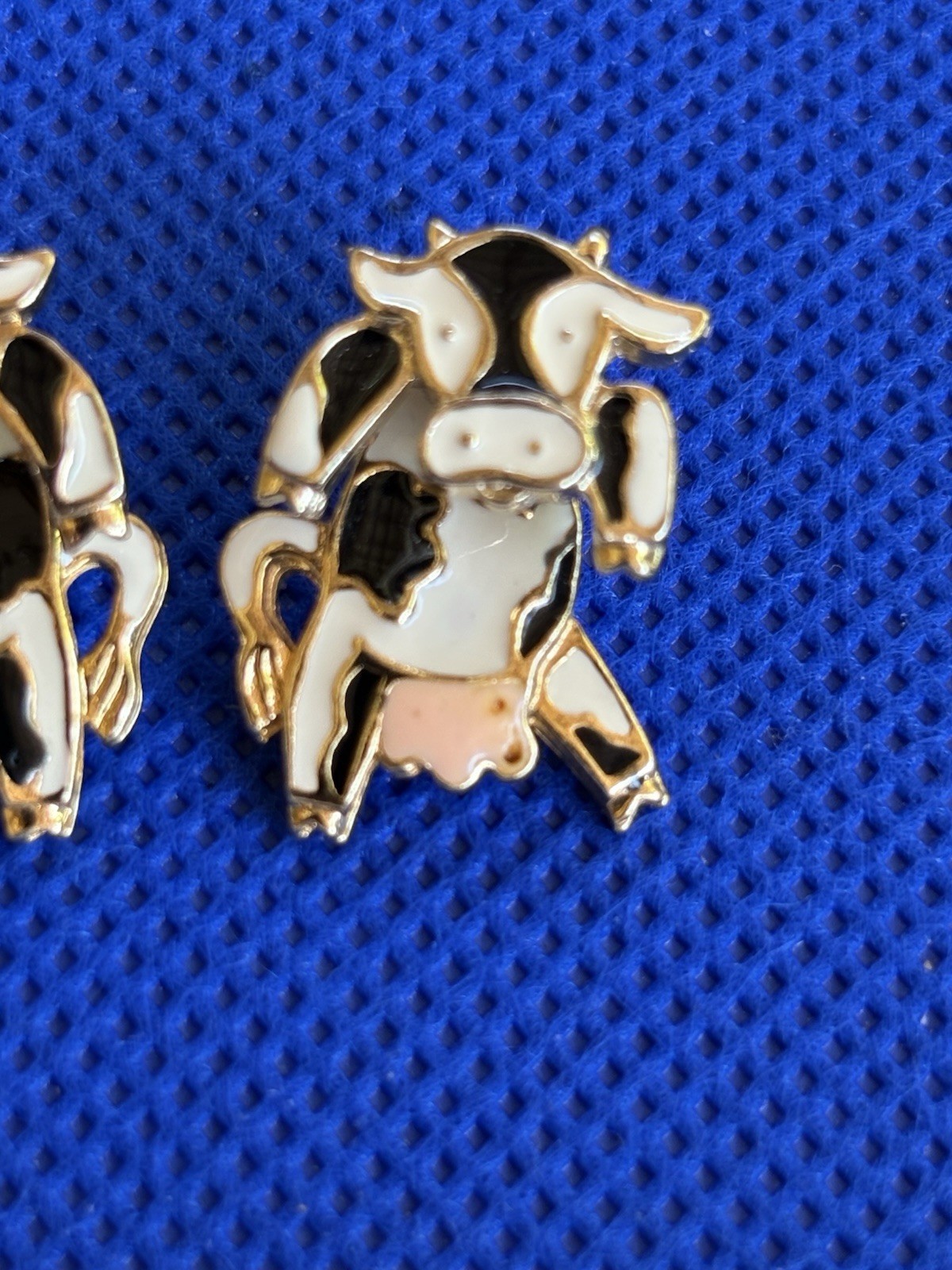 Vintage Moveable Cow Pierced Earrings Cow Lovers Earring Jewelry Farm