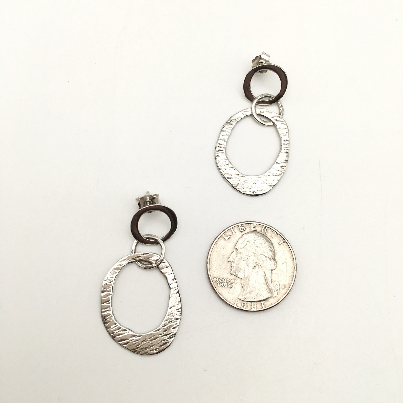 Vintage Sterling Silver SILPADA Interlocking Circles Earrings Marked 925 #19