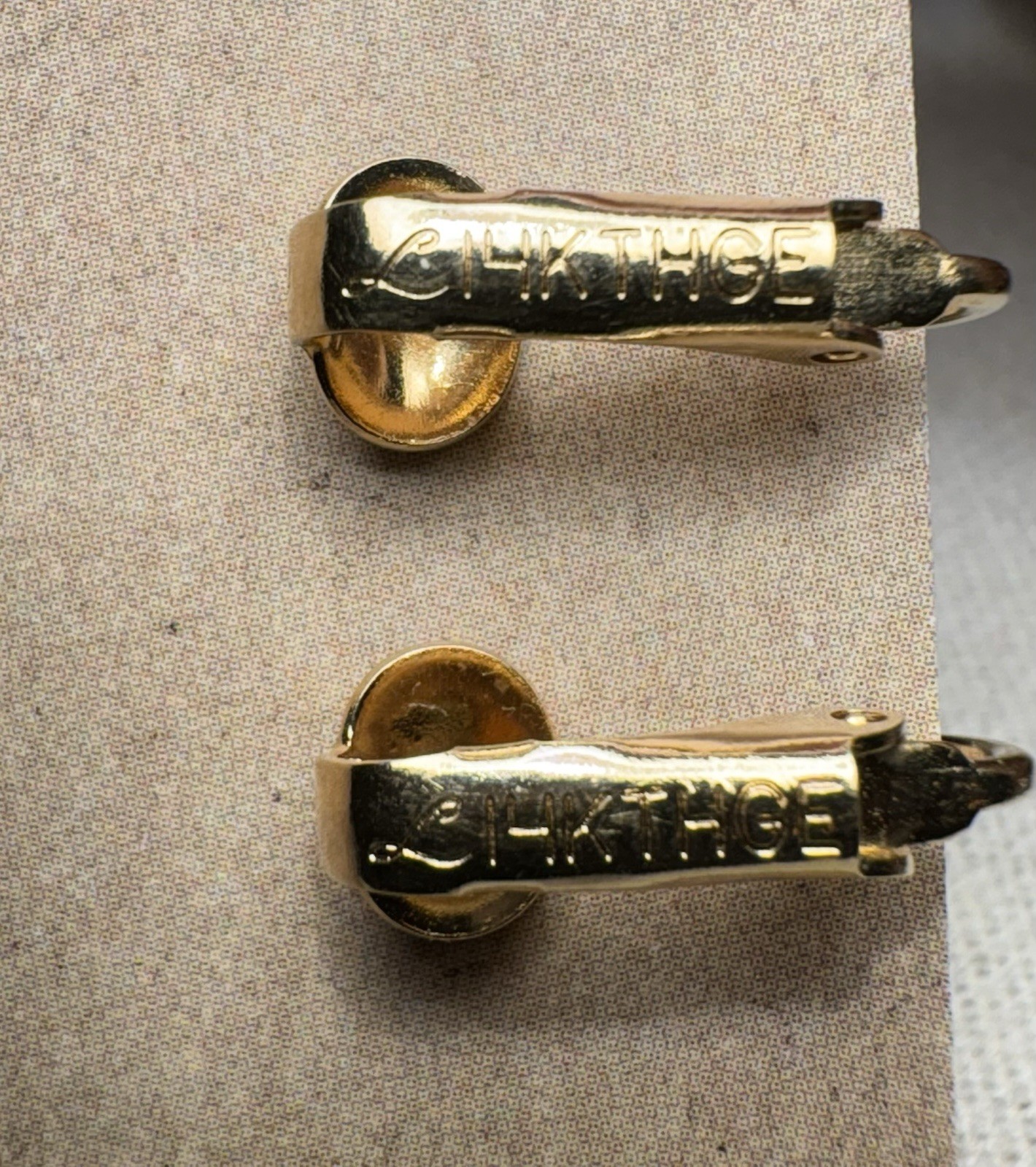 Vintage 1950s Blue Earring Clip-On Studs Marked 14K THGE B.C. Lind / Lindenwold