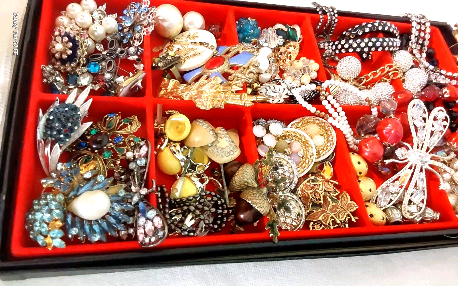 Vintage Rhinestone Necklace Brooch Earring Unique Mix Few Signed Repair Lot
