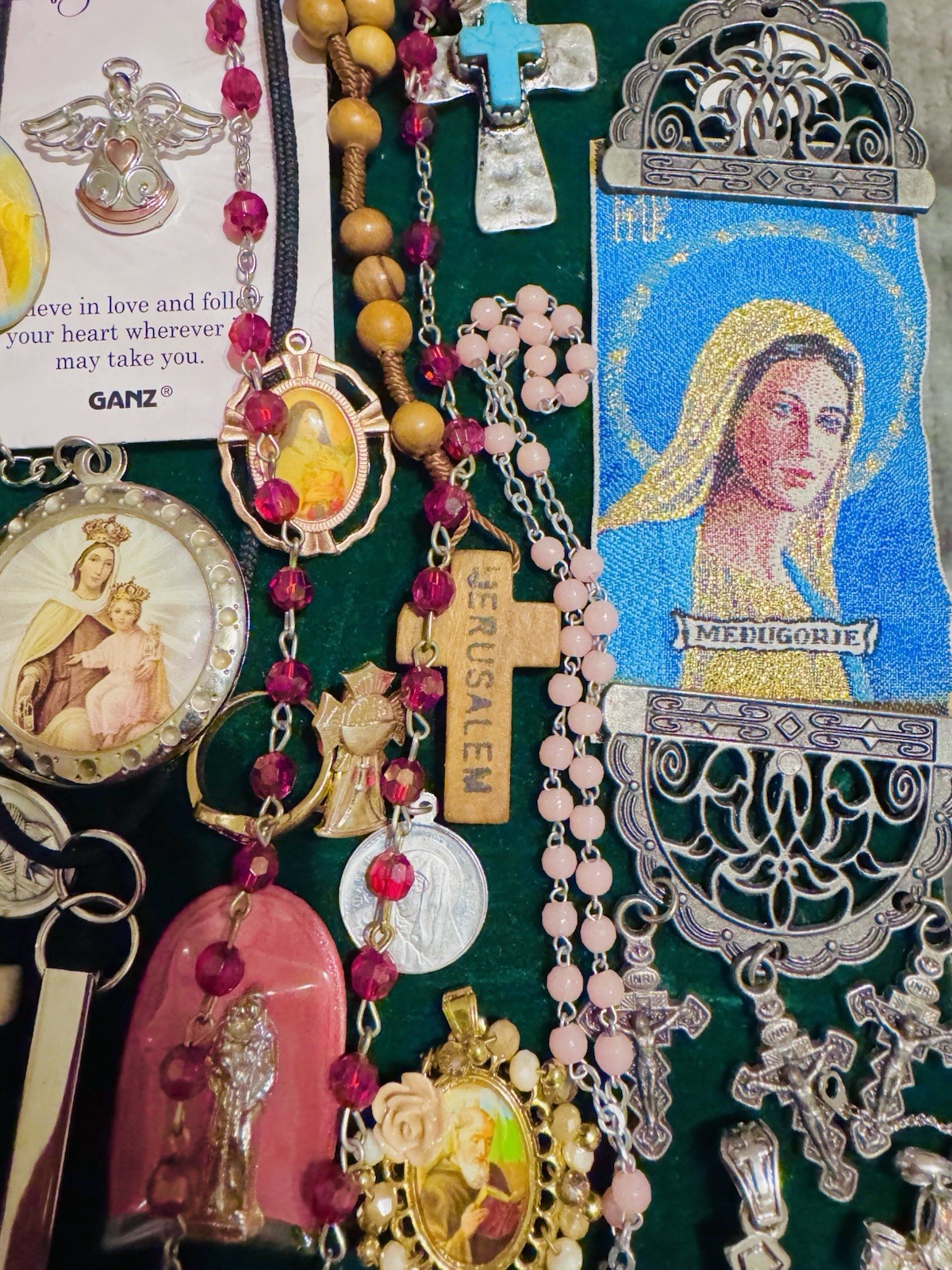 Vintage Modern Religious Cross Necklace Jewelry Lot 120+ Italy Germany Bethlehem