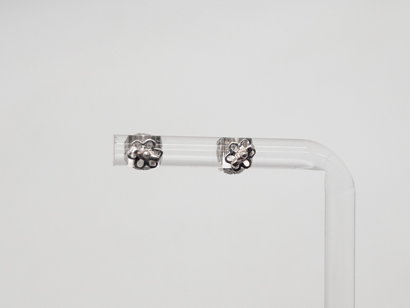 Designer $5000 1.75ct Natural Champagne Diamond 18k White Gold ETERNITY Earrings