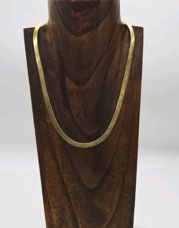 Monet HERRINGBONE Necklace Gold Tone Couture 80’s Style Runway Vintage 17.5 in