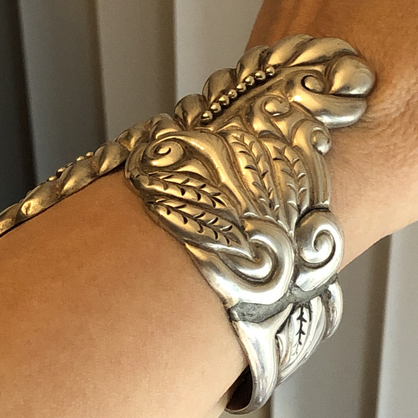 7. Vintage Beto Taxco Sterling Silver 925 Hinged Clamper Cuff Bracelet Mex As Is