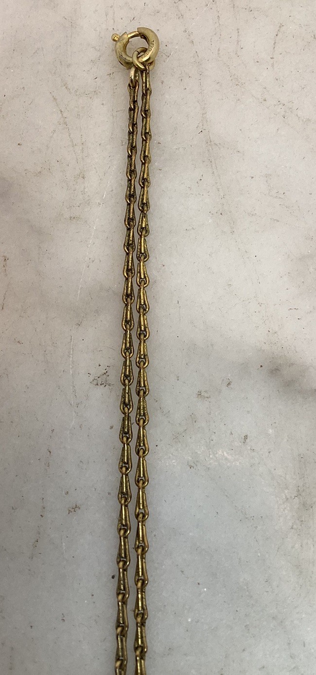 Vintage Gold Filled Bar Link Chain Necklace 18” Long