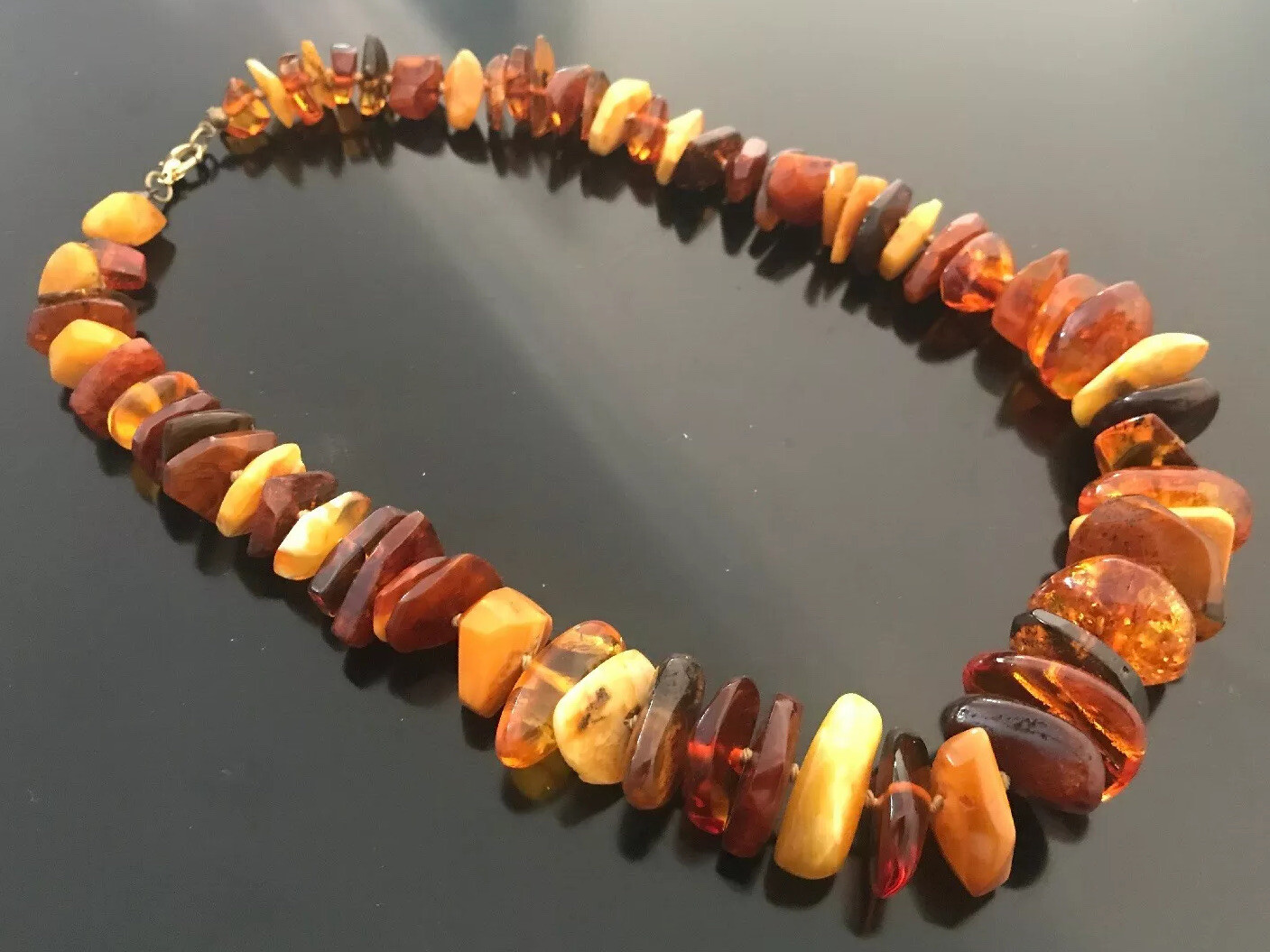 Antique Baltic Amber Butterscotch Egg Yolk Necklace 64 grams 18”