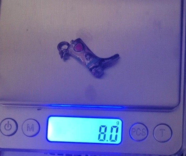 Silver & Enamel Carolyn Pollack Relios SouthWestern Cowboy Boot Charm 8 g