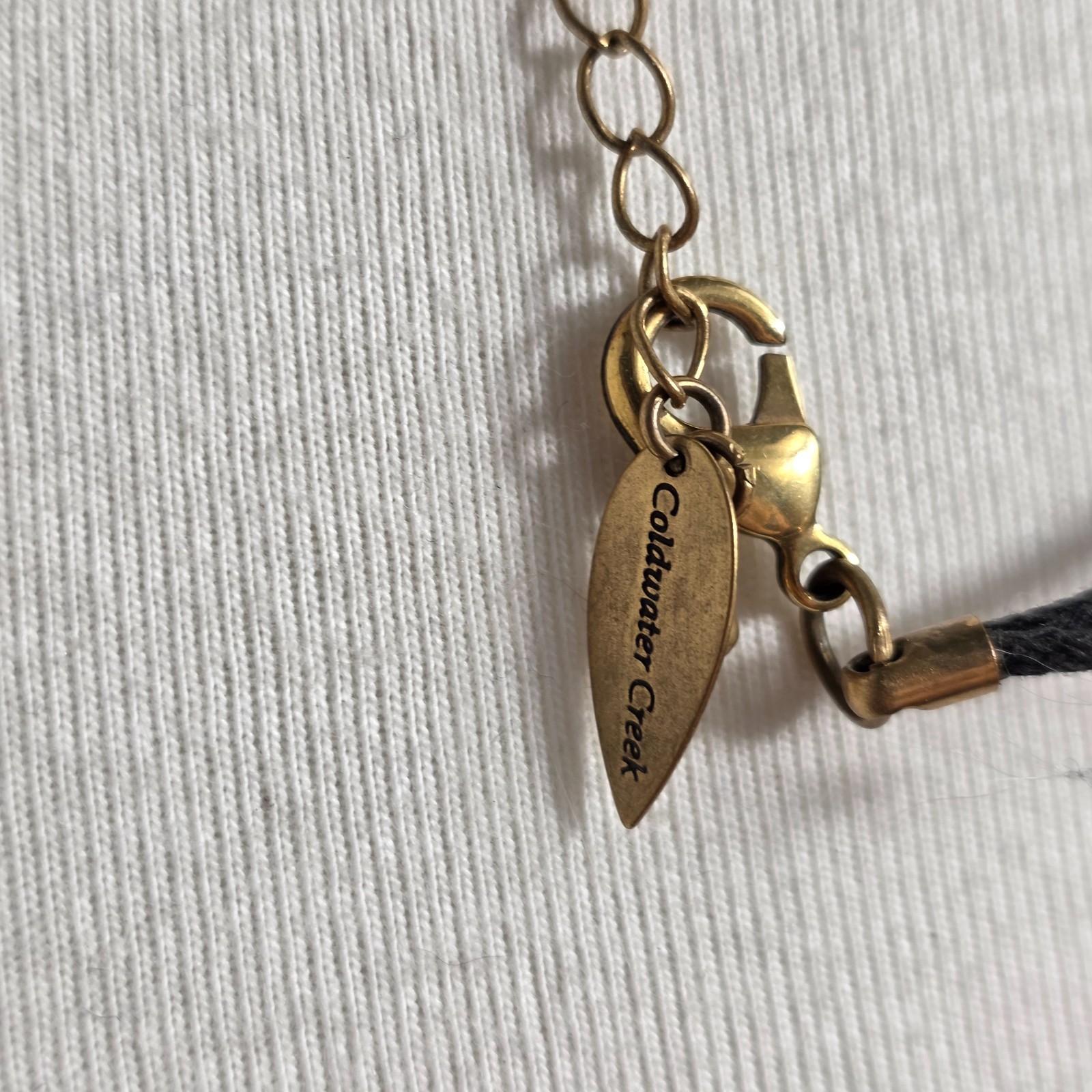 Coldwater Creek Multi-Layered Pendant Necklace Teal Resin Ring Bronze Discs