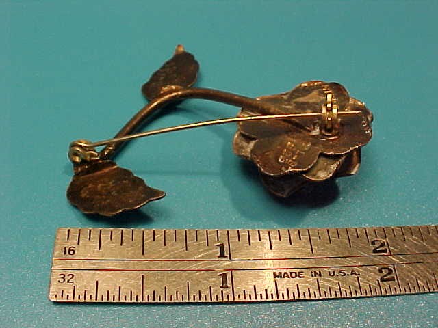 Vintage 925 Sterling Silver Mexico Flower Brooch Pin TL-67 Los Castillo Taxco