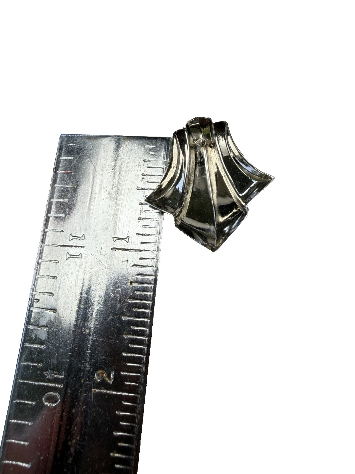 Vintage Silver Tone Sculptural Statement Earrings Geometric Modernist Pierced