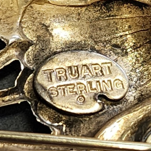 Vintage Signed Truart Floral Bouquet 3″ Sterling Silver