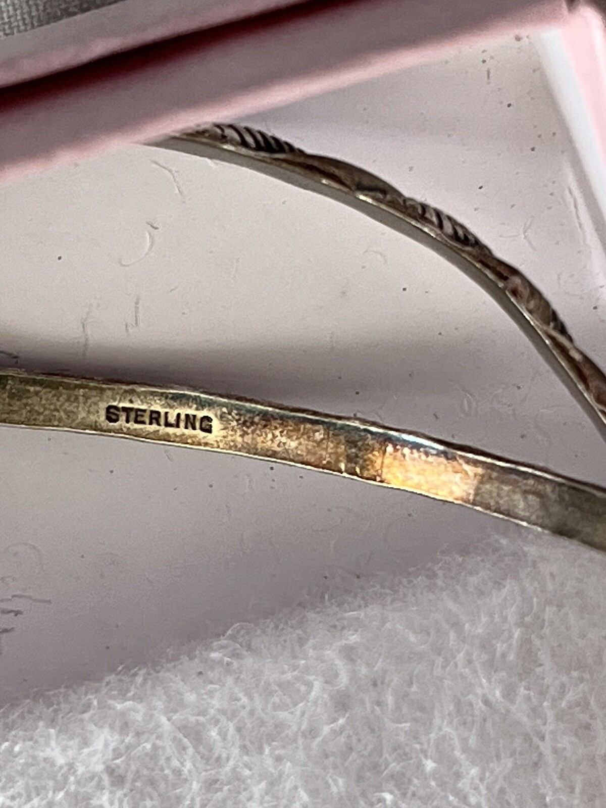 Lot 2 Vintage Marked “Beau Sterling” Bangle Bracelets Approximately 2.5”Diameter