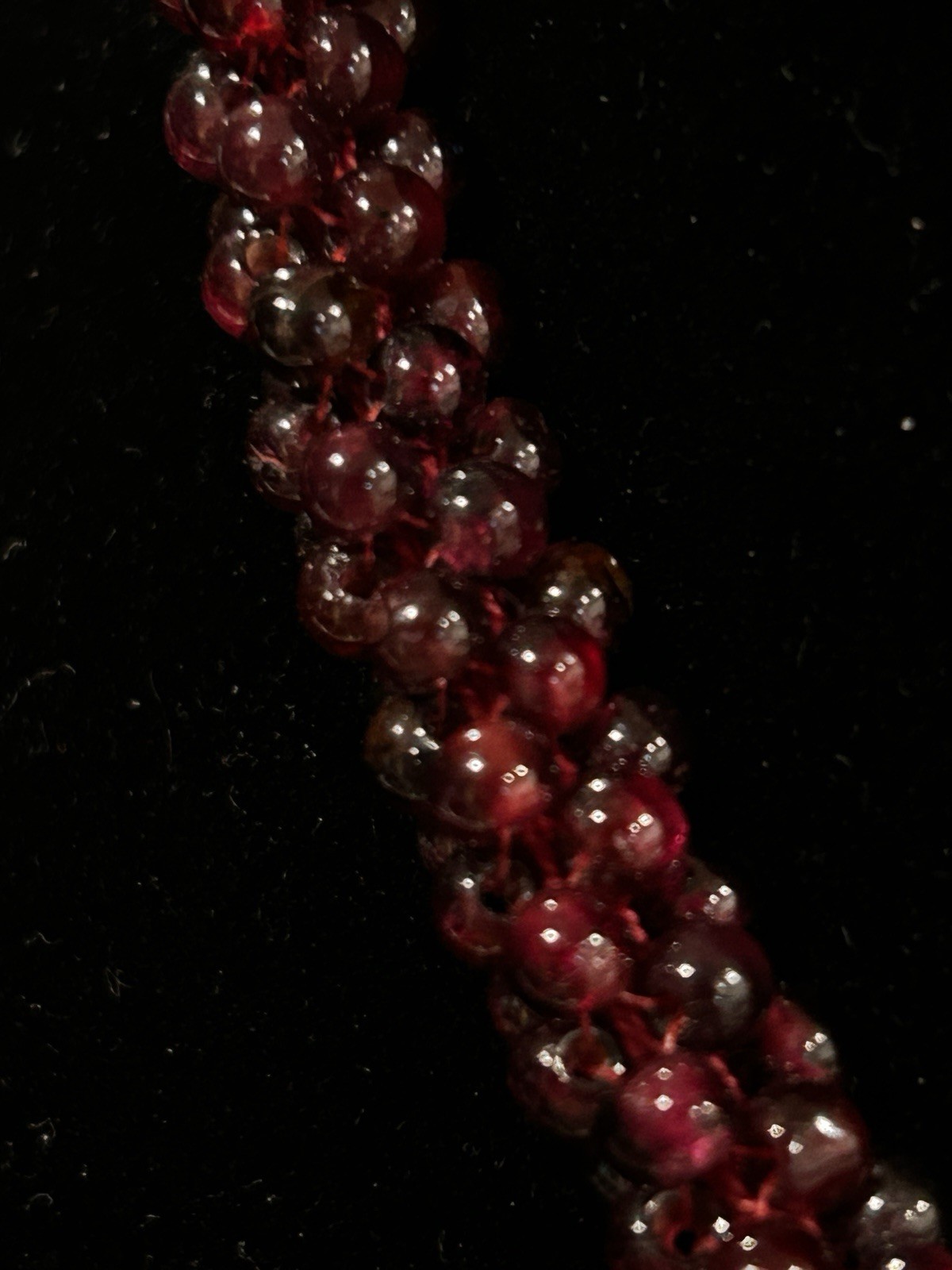 VTG CZECH Bohemisn Hand Made GARNET Rope NECKLACE
