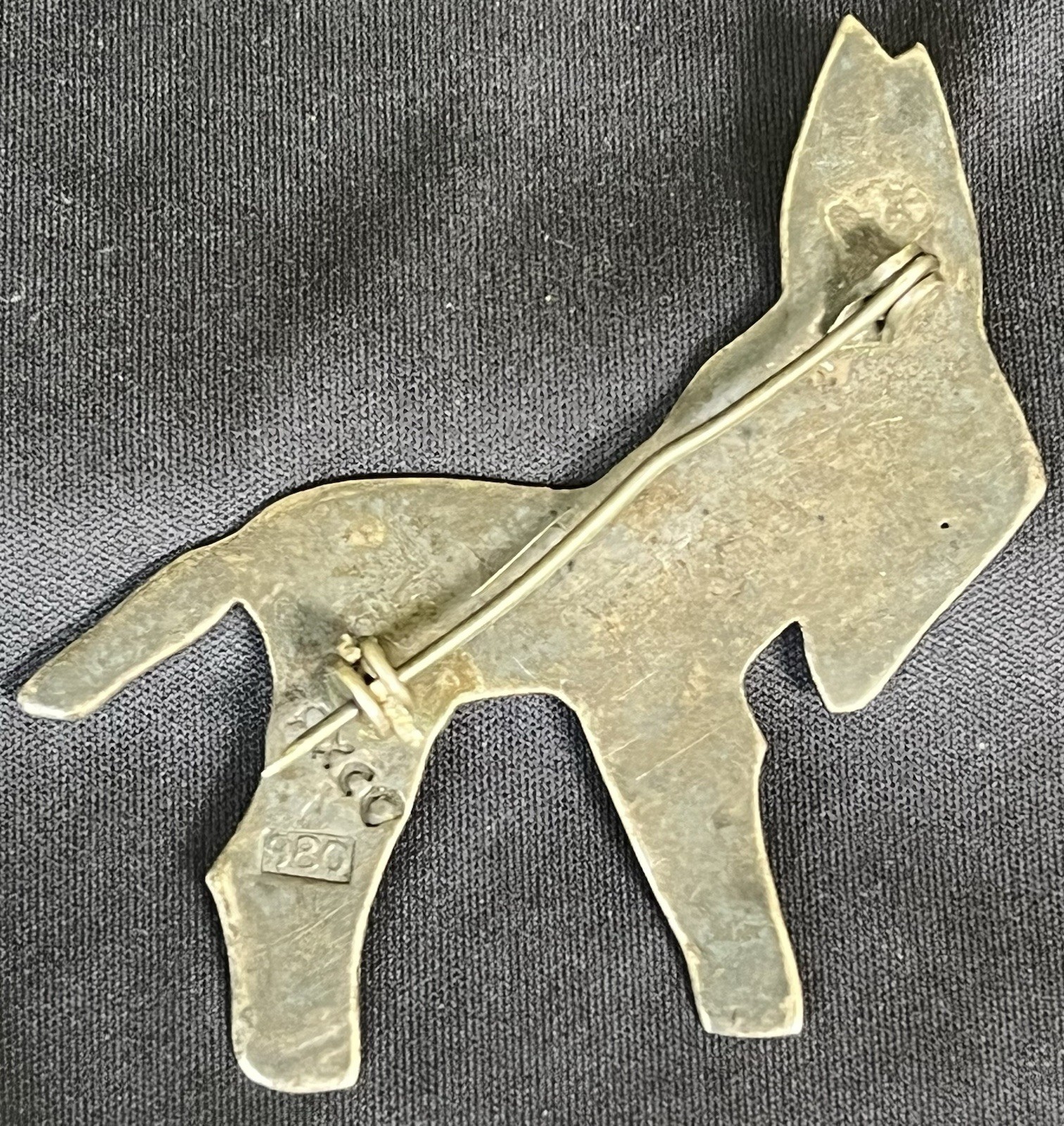 Antique Taxco 980 Silver Donkey/Burro Brooch Pin, Signed