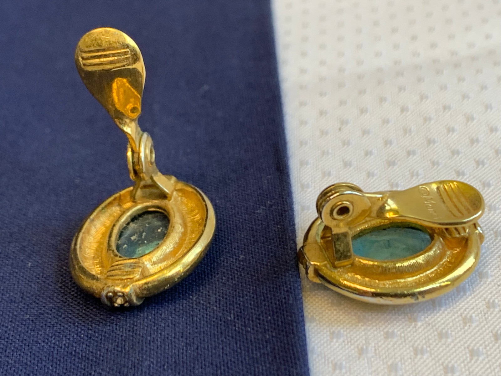 Vtg Clip-On Earring Lot Costume Jewelry Enamel Faux Gemstones / Pearl / Onyx